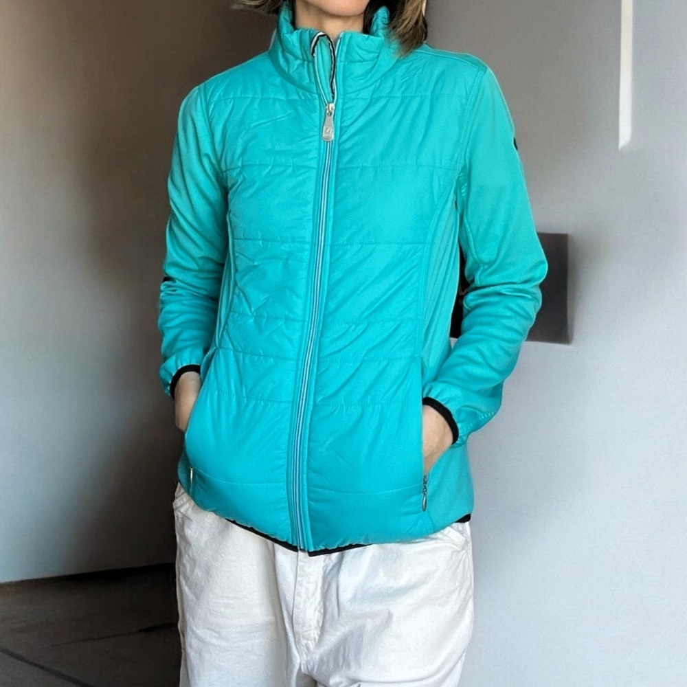 Killtec Turquoise Zip Up Athletic Jacket 6/8 - image 2